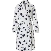Rebelle fleece badjas met sterren wit Dames