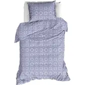 MOODIT Dekbedovertrek Odil Minho Navy Blue-140 x 200 / 220 cm | 1-Persoons