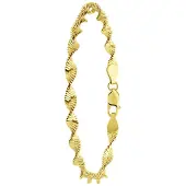 Lucardi Dames Gerecycled zilveren goldplated armband gedraaid - Armband - 925 Zilver - Goudkleurig - 19 cm