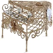 Goodwill Kerstbal-Jewel Piano-Vleugel Briljant Goud Lengte 8 cm