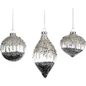 Goodwill Kerstbal Glas Zilver 8 cm Voordeel Ass. Per 3 Stuks