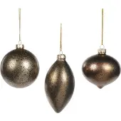 Goodwill - Kerstbal - Glas - Bruin - 3 stuks