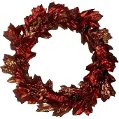 Goodwill Krans Landelijk Eikenblad-Zijde Rood-Bruin-Gemêleerd D 60 cm
