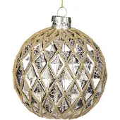 Goodwill Kerstbal Diamond Champagne D 10 cm Voordeelaanbod van 2 stuks
