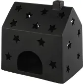 Countryfield Theelichth huis Jule L zwart-L11,5B16,5H16,5CM