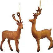 Goodwill - Kerstbal - Kunststof;Polykatoen - Bruin - 2 stuks
