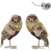 Goodwill Kerstbal Uil Goud-Bruin-Gemêleerd D 11 cm
