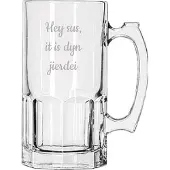 Libbey Bierpul gegraveerd - 1ltr - Hey sus it is dyn jierdei