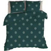 Romanette Dekbedovertrek Flocons Forestgreen Flanel-200 x 200 / 220 cm | 2-Persoons