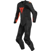 Dainese Laguna Seca 5 Leren Motorpak Zwart/Neonrood 58, Mannen