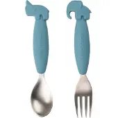 Done by Deer Deer Friends Easy-grip bestekset 2-delig Blue