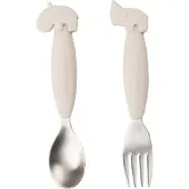 Done by Deer Deer Friends Easy-grip bestekset 2-delig Sand
