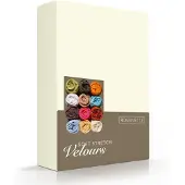 Romanette Hoeslaken Ivoor (Velours)-2-persoons (140/150 x 200/210/220 cm)