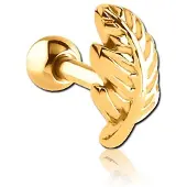 Lucardi Stalen helixpiercing goldplated veer