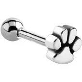 Lucardi Dames Helixpiercing hondenpoot - Piercing - Cadeau - Staal - Zilverkleurig