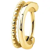 Lucardi Dames helixpiercing 2rij bol/glad - Piercing - Cadeau - Staal - Goudkleurig