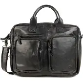 Bear design Barley Leren Laptoptas - 14 inch - Zwart