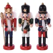 Enjoy Kerstversiering Notenkrakers -3 stuks -houtenpoppetjes-12 cm