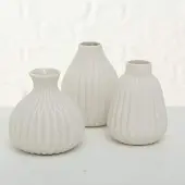 Boltze Set van 3 witte vaasjes . Esko