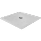Linie Lido douchebak 90 x 90 cm composietmarmer witte marmer look leisteenstructuur