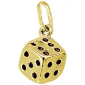 Trendjuwelier huiscollectie 4001718 Gouden bedel Dobbelsteen