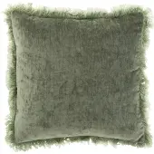J-Line kussen Franje - polyester - kaki