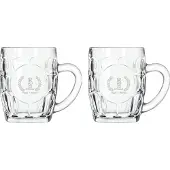 Libbey Gegraveerde set Bierpullen 55cl Papa + Mama 5 jaar getrouwd