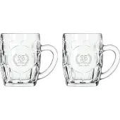 Libbey Gegraveerde set Bierpullen 55cl Papa + Mama 25 jaar getrouwd