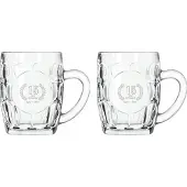 Libbey Gegraveerde set Bierpullen 55cl Opa + Oma 15 jaar getrouwd