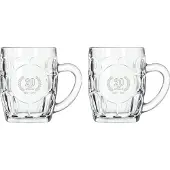 Libbey Gegraveerde set Bierpullen 55cl Opa + Oma 20 jaar getrouwd