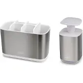 Joseph Joseph Badkamer Organizer - Badkameraccessoires - Set van 2 - RVS - Zilver/wit