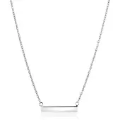 Zinzi zilveren ketting 45cm met glanzend plaatje om te graveren ZIC2344