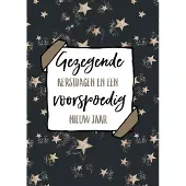 MajesticAlly Kerstkaart 'Prettige kerstdagen - sterren' ' 12 stuks met envelop