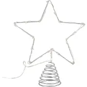 Ginger Ray - Zilveren piek voor de kerstboom met lichtjes