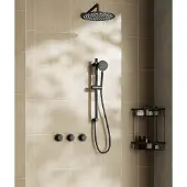 Saniclear Plus inbouw regendouche met 30cm hoofddouche, muurarm en glijstang zwart mat