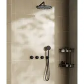 Saniclear Plus inbouw regendouche met 30cm hoofddouche en muurarm zwart mat