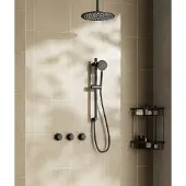 Saniclear Plus inbouw regendouche met 20cm hoofddouche, plafondarm en glijstang zwart mat