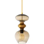 Ebb & Flow Futura Hanglamp Round Gold | Chestnut brown | Ø: 18 cm E27 IP20