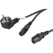 Lanberg Voedingskabel Lanberg SCHUKO CEE 7/7 A 2X IEC320 C13 Zwart