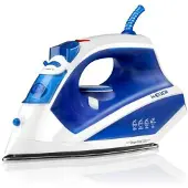 Haeger Steam River 2200, Stoom- en droogstrijkfunctie, RVS strijkzool, 2,2 meter, 60 gram/minuut, Blauw, Wit, 30 gram/minuut