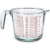 Vivalto Maatbeker - glas - 1000 ml - 21 x 15 x 11 cm - Maatbekers van glas - Vloeistoffen afmeten