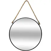 Atmosphera miroir a corde rond en métal - noir - ø 37 cm