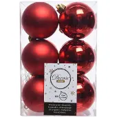 Décoris Kerstballen set | | Ø 6 cm | 12 stuks (Rood)