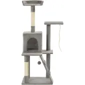 vidaXL Kattenkrabpaal met sisal krabpalen 120 cm grijs