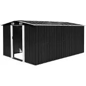 vidaXL Tuinschuur 257x392x181 cm metaal antracietkleurig