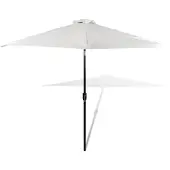 vidaXL Parasol met stalen paal 3 m zandwit