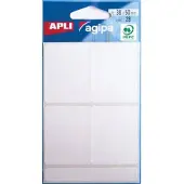 Agipa witte etiketten in etui ft 38 x 50 mm (b x h), 28 stuks, 4 per blad - 6 stuks