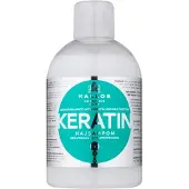 Kallos Keratine Shampoo, 1000 ml, Shampoo, Voor thuisgebruik, Vrouwen, Beschadigd haar, Droog haar, Voedend, Beschermend, Glanzend, Verzachtend, Versterkend