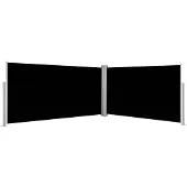 vidaXL Windscherm uittrekbaar 160x600 cm zwart