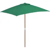 vidaXL Parasol met houten mast, 150x200 cm, groen